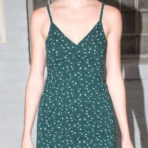 Brandy Melville Green Floral Amara Dress